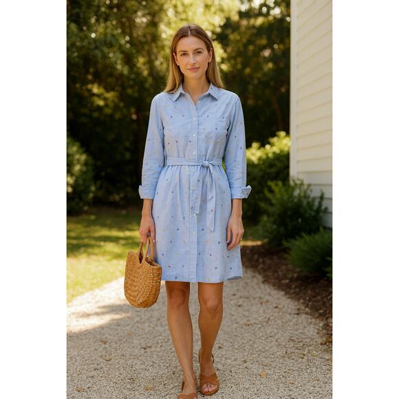 Kiel James Patrick KJP Nautical Flag Cotton Belted Dress Button Down size M - Picture 1 of 8